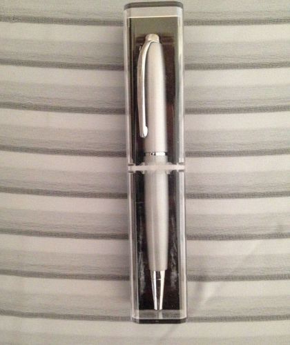 1 (One) Brand New Silver Journal Pen w/ Clip - In Case - Black Ink