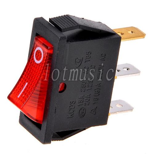 30*Rocker Switch SPST 3Pin 15A 250VAC 20A/125VAC ON-OFF with Lamp Snap