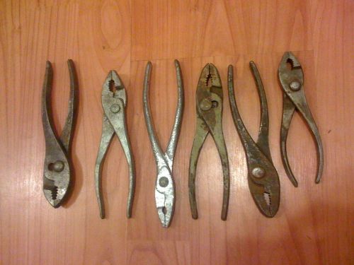 Lot of 6 - VINTAGE Forged in USA Slip Joint Pliers channel Lock Various Makes