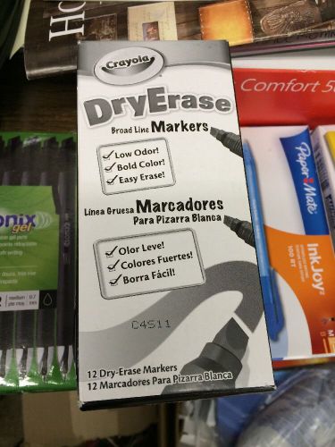 Crayola Dry Erase Marker, Chisel Tip, Black, Dozen