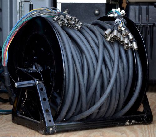 Clark Wire &amp; Cable Reel Snake w/15 XLR Audio and 4 BNC Video Cables 250&#039; length