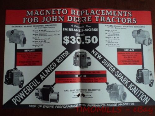 1940s Fairbanks Morse FM-J John Deere Tractor Magneto Catalog Brochure Vintage