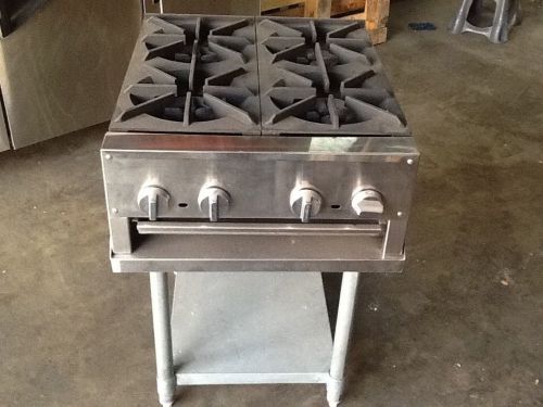 CONNERTON CHP-424 HOT PLATE, 4 BURNER, NEW ON EQUIPMENT STAND!!!