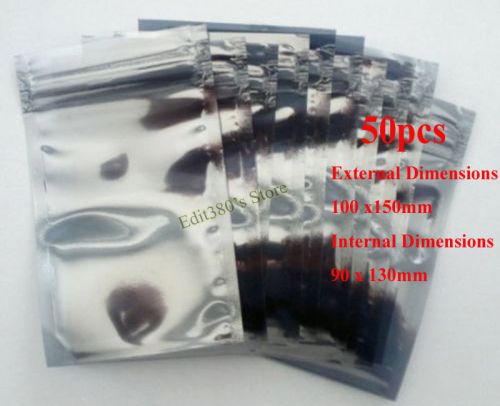 50pcs New ESD Anti-Static Shielding Bags 100 x 150mm 10x15cm 4.0&#034;x5.9&#034; Zip Lock