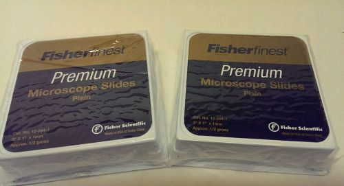 NIP Fisher Finest Premium Microscope Slides Plain #12-544-1, 2 boxes 3&#034;x1&#034;x1 mm