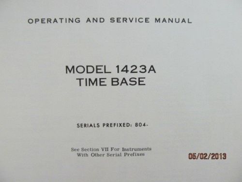 Agilent/HP 1423A Time Base  Operating and service manual w/schematics 804-