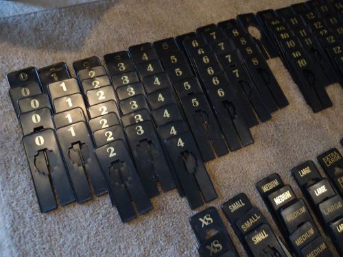 CUSTOM RETAIL CLOTHING SIZE DIVIDERS, BLACK WITH GOLD NUMBERING!
