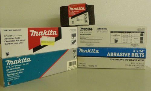 42 makita 3&#034;x24&#034; 150 grit abrasive belts 794237-f-2 and 742312-8f wood/metal for sale