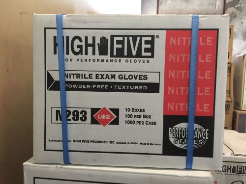 High Five Nitrile Exam Gloves, Large, N293 (Case of 10 boxes)