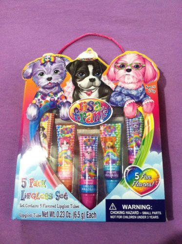 NEW Lisa Frank 5 Fun Flavored Lip Gloss Set For Girls Limited Edition SEALED