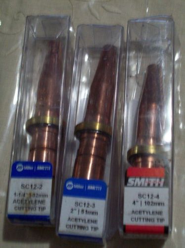 Lot of smith equipment sc12-2,sc12-3,sc12-4 acetylene cutting tips for sale
