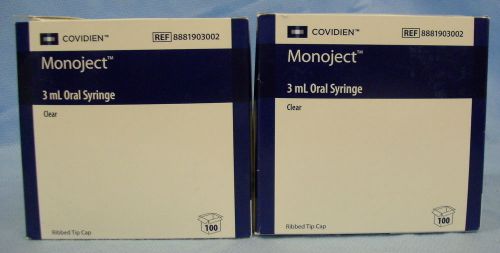 2 Boxes/100ea Covidien 3mL Oral Syringes #881903002