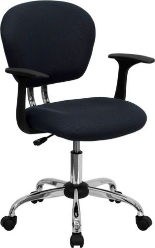 Mid-Back Gray Mesh Task Chair with Arms (MF-H-2376-F-GY-ARMS-GG)