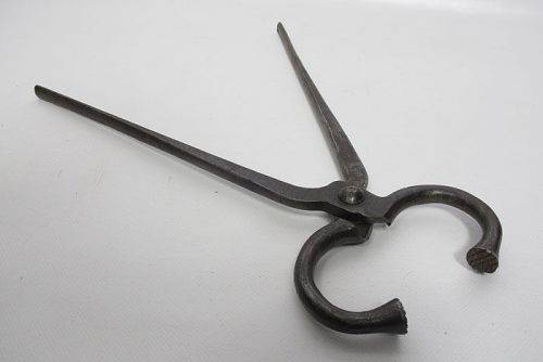 Hand Forged Iron Bull Ox Nose Clamps Leader Holder Tongs Signed Apller Bros yqz