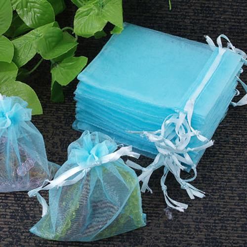 60 Organza Drawstring Jewelry Gift Bag Pouch Light Blue HOT