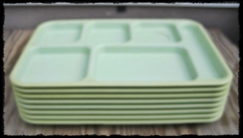 Set 8 CAMBRO TRAYS Divided CAFETERIA, HOSPITAL, SCHOOL, CAMPING 6 Compartments
