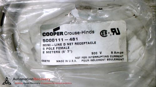 COOPER CROUSE-HINDS 5000111-481, MINI LINE D RECEPTACLE, NEW