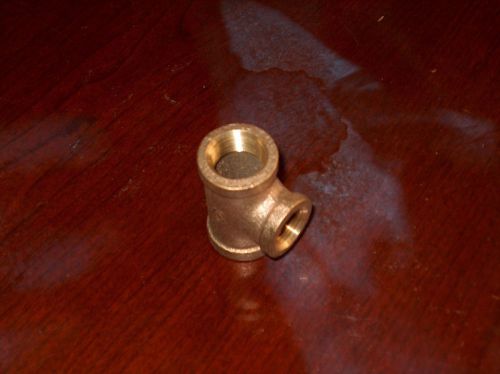 Pipe fitting connector - brass 3/8&#034; diameter npt 3 way t with 3/8&#034; side outlet for sale