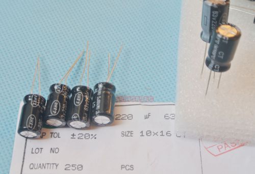 220uf 63v electrolytic capacitor 105degc 2000hours ls x20pcs for sale