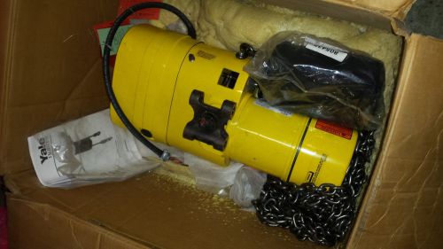2008 yale 1 ton chain hoist w/ motor driven trolley, 230v, 3 phase for sale