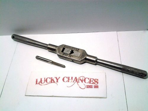 Vtg gtd greenfield no. 5 tap handle wrench with helicoil 10-24nc hss 1187-3 tap for sale