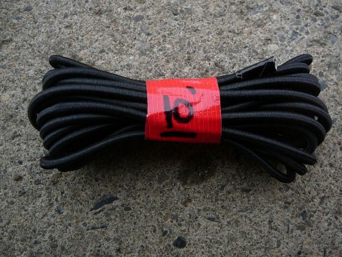 Black MICRO Nylon coated rubber rope shock cord 2mm x 10&#039; MINI Bungee Cord