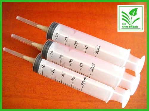 03x50ml Disposable Plastic Syringes - Measuring Nutrient,Pet Feeder, Ink Refill