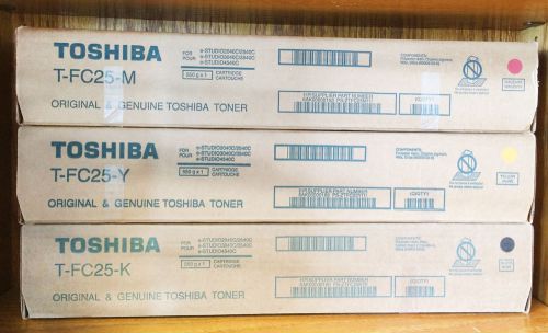 Genuine Toshiba T-FC25-BK, T-FC25-M, &amp; T-FC25-Y  Estudio 2040C/ 2540C/ 3040C