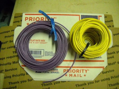 2-- 50 foot rolls 14 awg thhn stranded copper wire yellow and purple