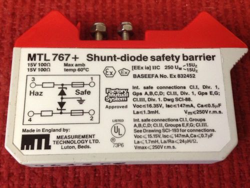 MTL 767 + Shunt-Diode Safety Barrier - Baseefa No. Ex 832452