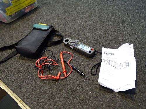 Extech 380941 Clamp Meter + DMM Mini 200A AC/DC w/ Manual Test Leads and Case