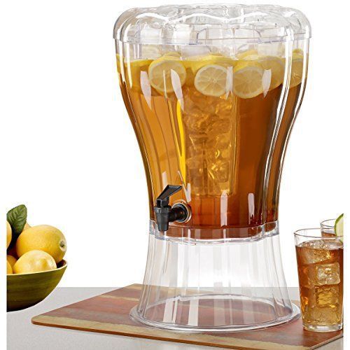 New Unbreakable 3-1/2-Gallon Beverage Dispenser with Removable Ice-Cone BPA-Free