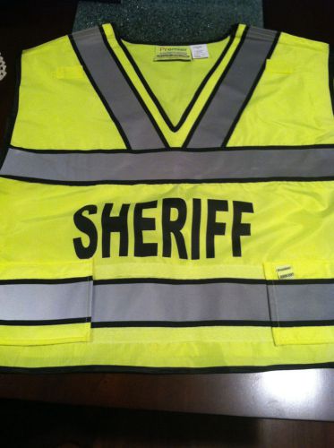 Sheriff traffic vest, traffic detail, sheriffs office, yellow traffic vest