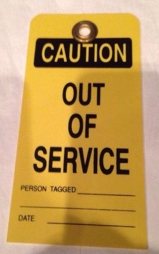Cation Out Of Service Tag Yellow
