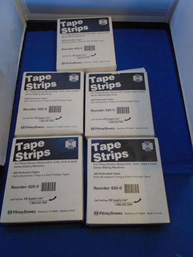 Lot Of Five Boxes Pitney Bowes 625-0 Postage Tape Strips For Mailing Systems