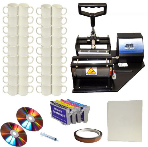New Mug/Cup Heat Transfer Press,Heat Transfer Paper, Ink Kit,Tape, 36pcs Mugs