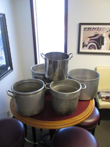 COMMERCIAL COOKWARE - LOT OF 5 - STOCK POTS - NO RESERVE -