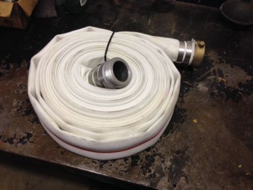 2-1/2&#034; x 50&#039; lay-flat white mill water discharge hose assembly - pin lug for sale