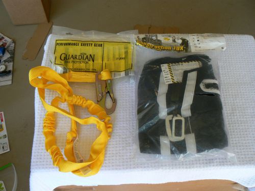 Nos &#034;guardian construction tux safety vest harness&#034; &amp; lanyard, large for sale