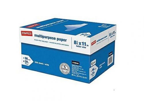 Copy Printing Paper 8 1/2&#034; x 11&#034; 10 Ream Case Staples Multipurpose 5000 pages