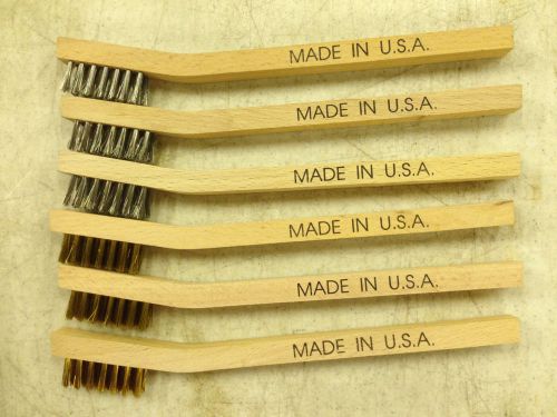 MINI WIRE BRUSH SET-BRASS AND STAINLESS STEEL-6 PCS