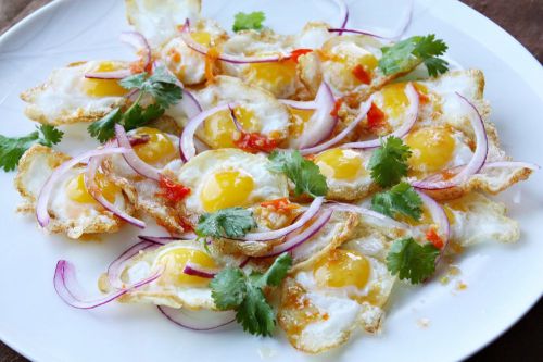 Recipe Thai pork Menu DIY Fried Egg Salad Recipe Crusine Asian Tomyam spanich