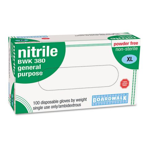 Disposable general-purpose nitrile gloves, x-large, blue, 100/box for sale