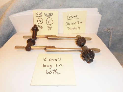 Machinists  3/3 buy now real usa jacobs no. 3 and no. 4 drill chuck key for sale