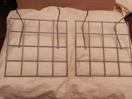 Lot of 2 Metal Flat Shelves 8x8 Square Peg Board Hooks Shelf Crafts Workbench
