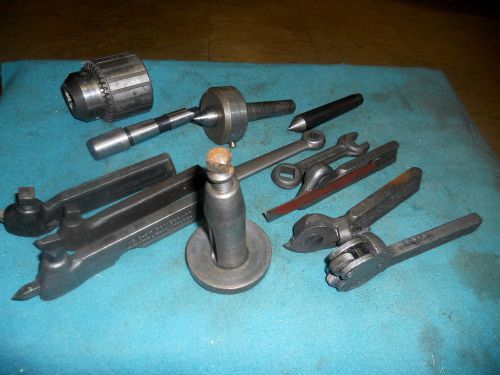 Rocker tool post &amp; holders, drill chuck, assorted tools for 9&#034; - 10&#034; south bend for sale