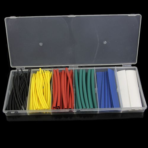 New 100pcs Polyolefin 2:1 Heat Shrink Tubing Sleeving Wrap Wire Kit Cable 6 Size