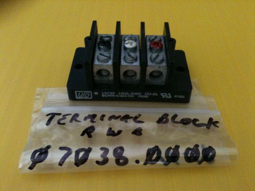 07038.0000 terminal block,3 pole red/wht/blk - used bunn coffee maker part for sale