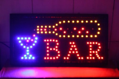 Bar LED Sign 19x10&#034; Light Pub Beer Neon Store Shop Display Animation P164