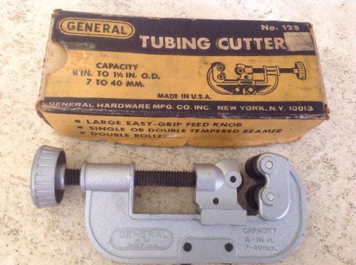 Vintage General Pipe Tubing Cutter No 125 Professional Plumber Hand Tool USA